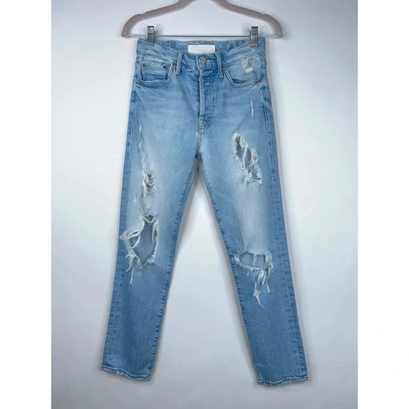 Mother The Trickster Ankle Jeans Distressed An Icy Confession High Rise Size 24 - Picture 1 of 14